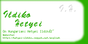 ildiko hetyei business card